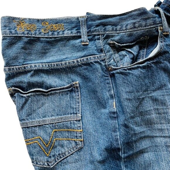 Mens Pop Icon Denim Blue Jeans Slim Straight Leg Size 34 c - Picture 2 of 7